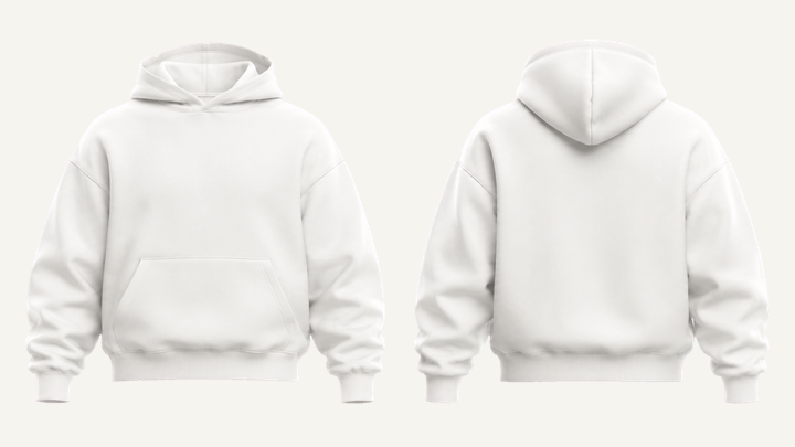 Heavyweight Fleece Hoodie — True White Brushed Soft Finish design