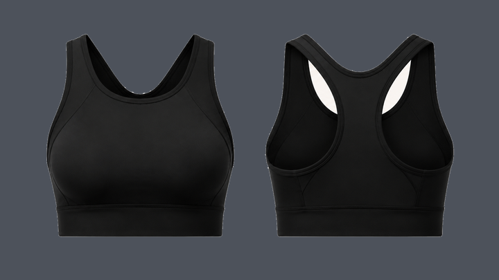 High-Support Training Bra — True Black design