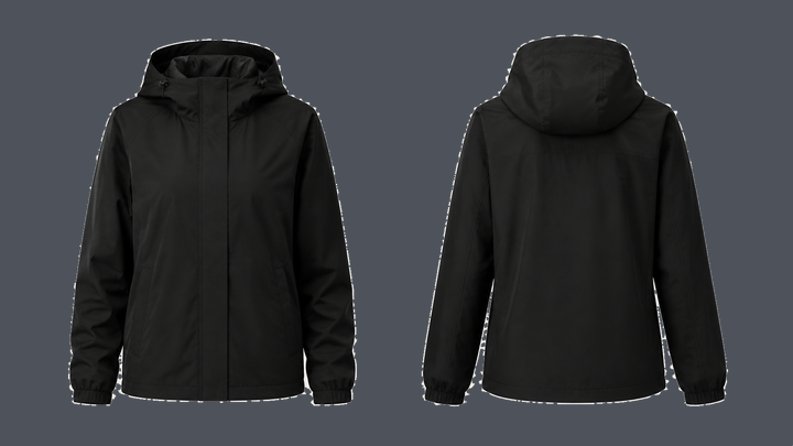 Hooded Rain Shell — True Black design