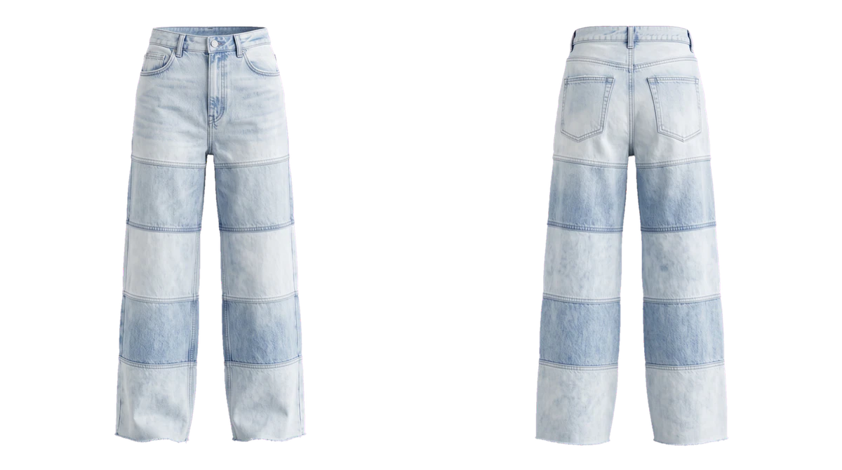 Ice Blue Panel Jeans design
