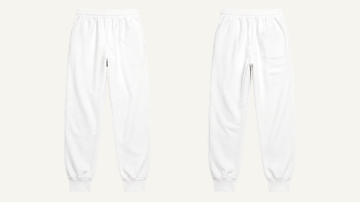 Jogger Pants — True White Clean Reactive Solid design