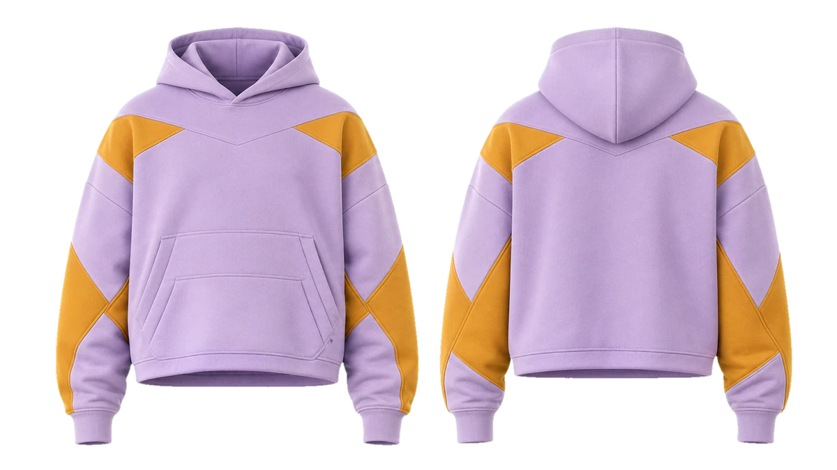 Lavender Amber Starline cut-and-sew hoodie design