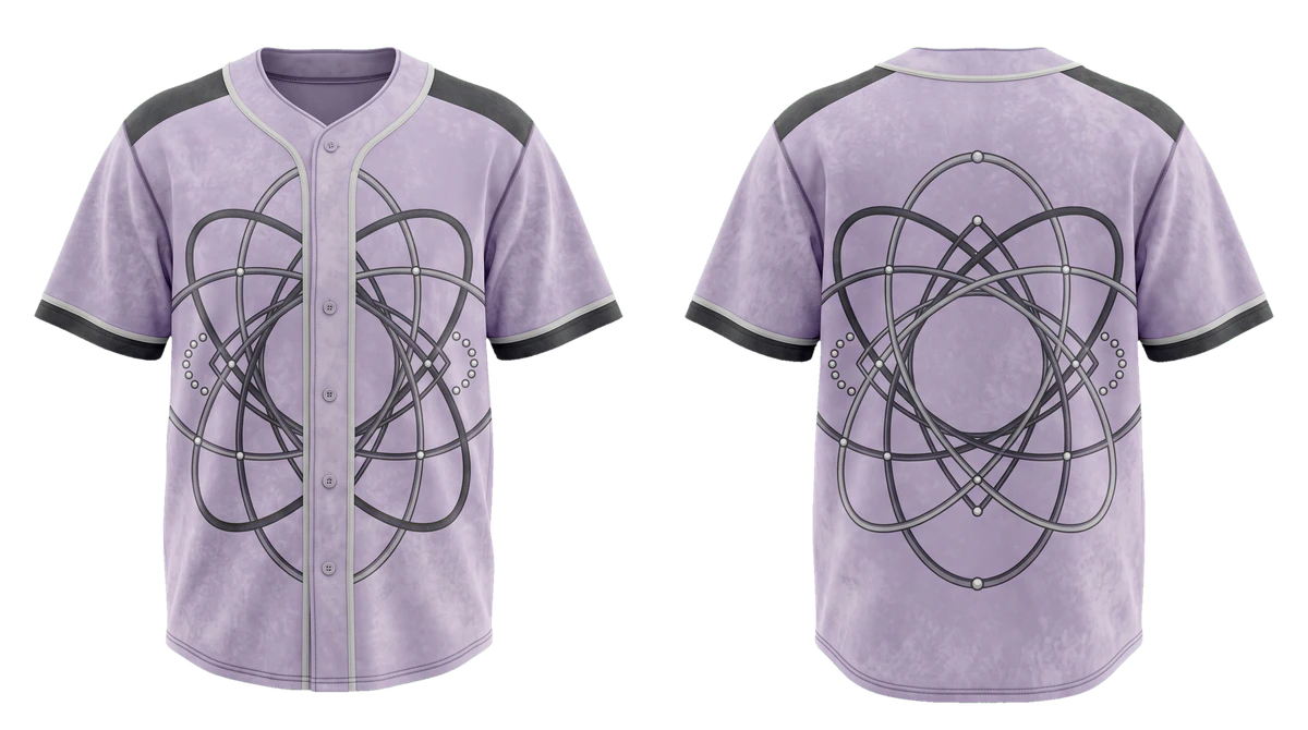 Lavender Charcoal Orbit Baseball Jersey design