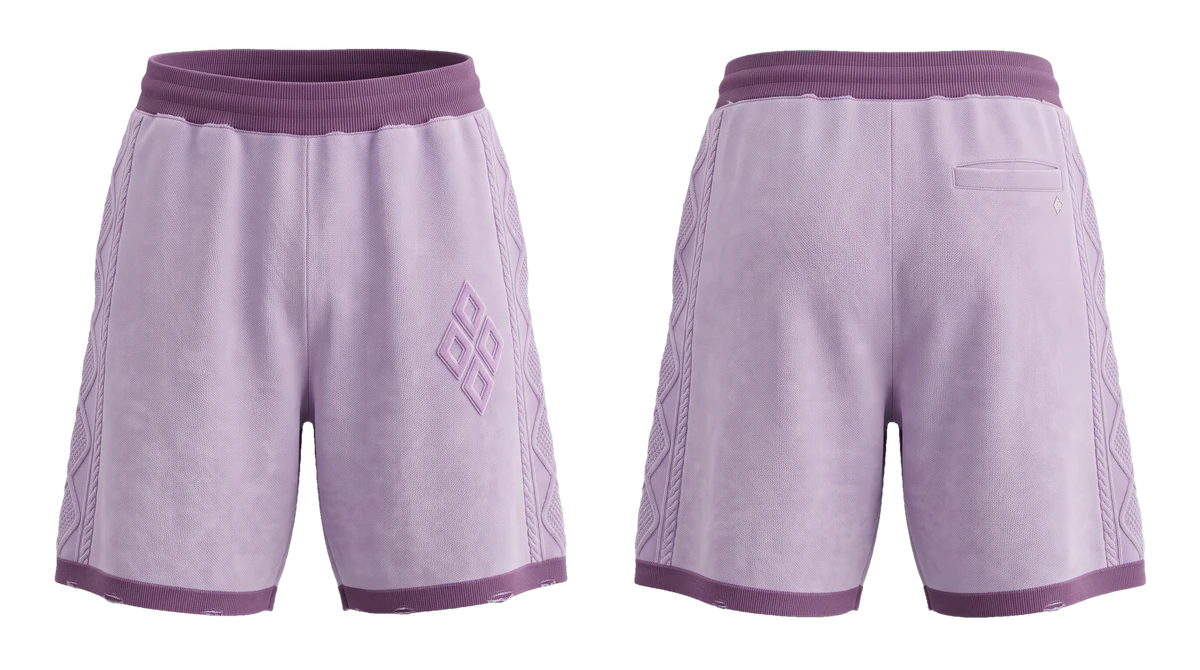 Lavender Diamond Knit Shorts design
