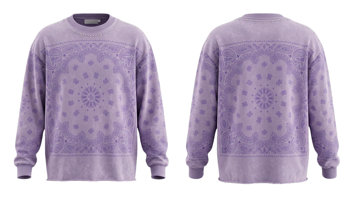 Lavender Paisley Long-Sleeve T-shirt design
