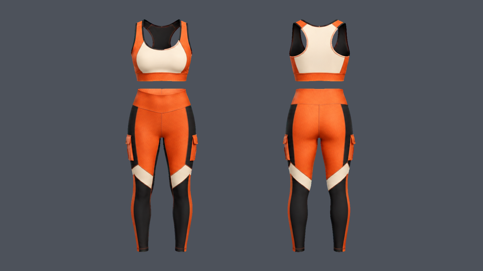 Circuit Pocket Set — Warm orange design