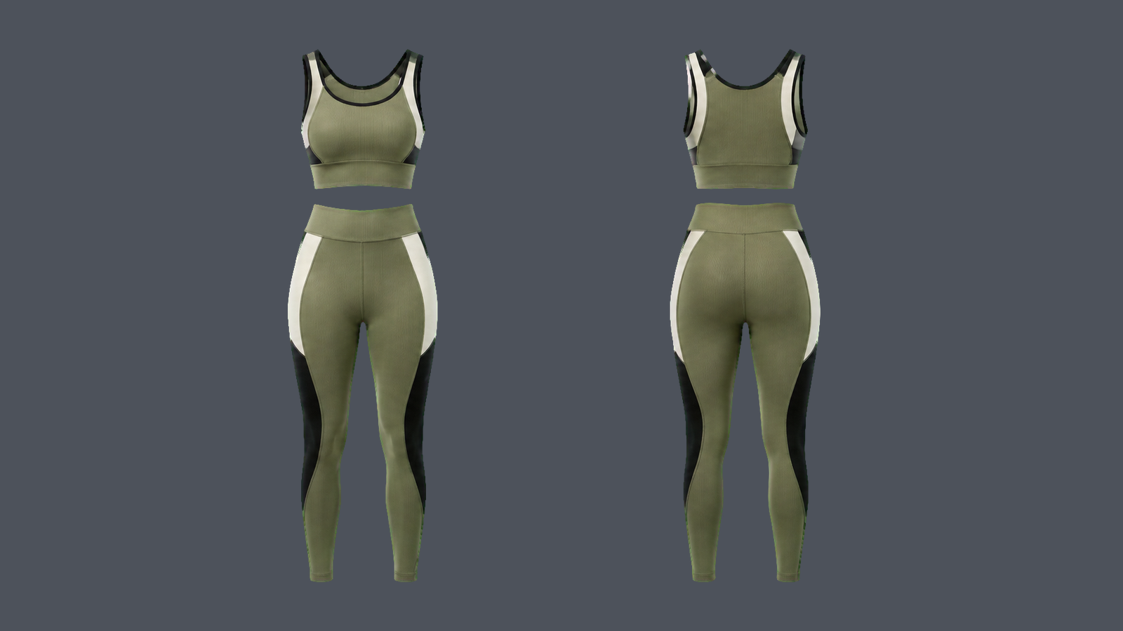 Power Rib Set — Olive design