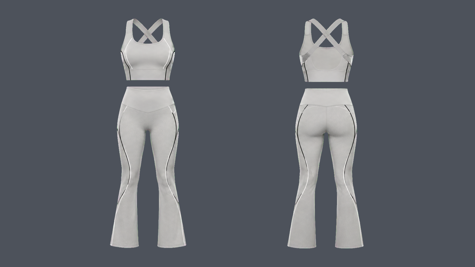 Stride Flare Set — Stone grey design