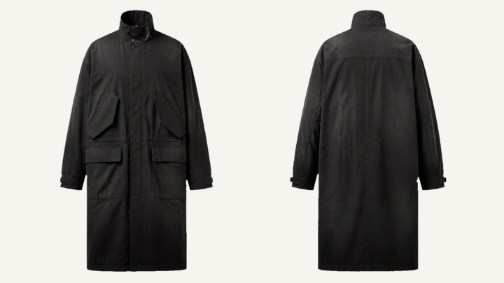 Long Overcoat — True Black Sun and Seam Fade design
