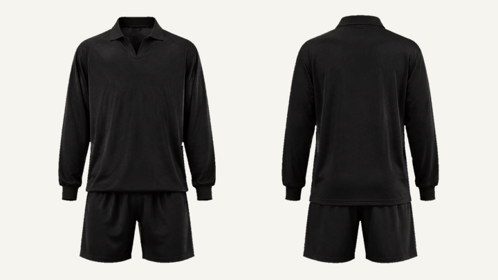 Long-sleeve Retro Soccer Jersey — True Black Vintage Soft Wash design