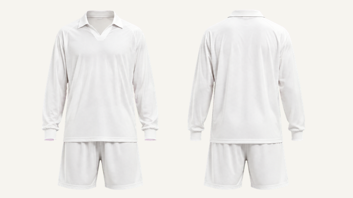 Long-sleeve Retro Soccer Jersey — True White Matte Panel Wash design