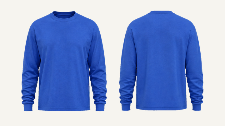 Long-sleeve T-Shirt — Cobalt HSL Master Garment Dyed design