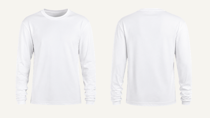 Long-sleeve T-Shirt — True White Clean Reactive Solid design