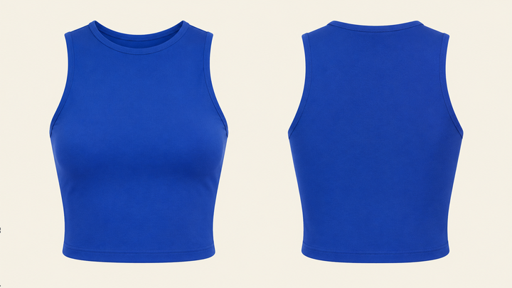 Longline Crop Tank — Cobalt HSL Master design