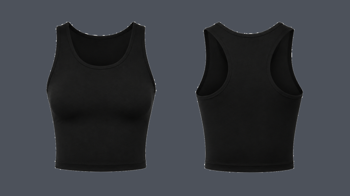 Longline Run Crop — True Black design