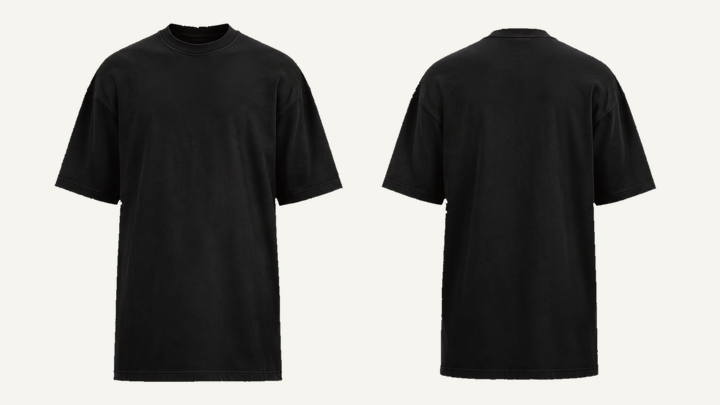 Longline T-Shirt — True Black Pigment Dyed design