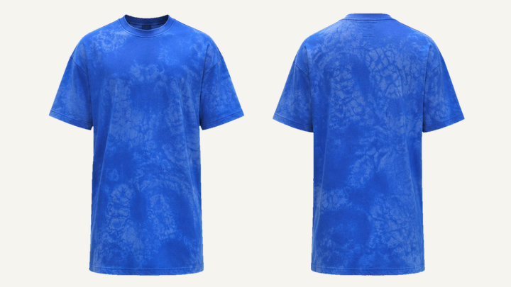 Longline T-Shirt — Cobalt HSL Master Tonal Ice Geode Dye design