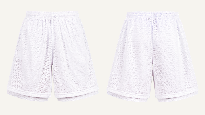 Mesh Athletic Shorts — True White Garment Dyed design