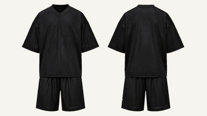 Mesh Practice Jersey — True Black Matte Panel Wash design