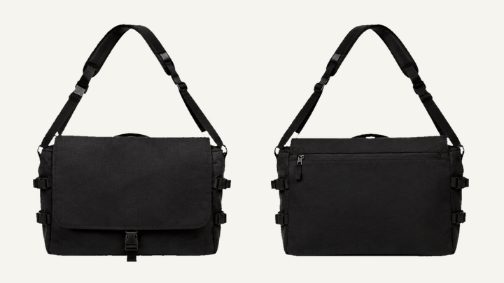 Messenger Bag — True Black Matte Panel Wash design