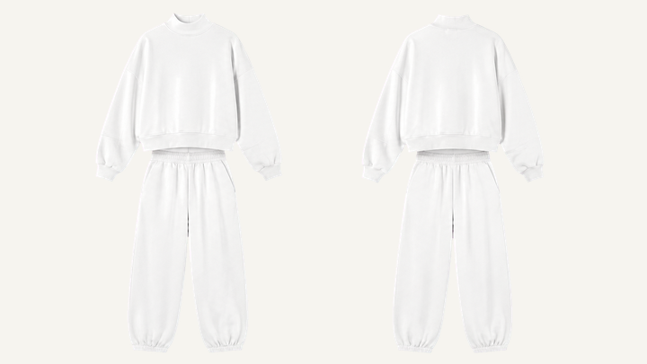 Mock-neck Sweatshirt — True White Enzyme Soft Wash design