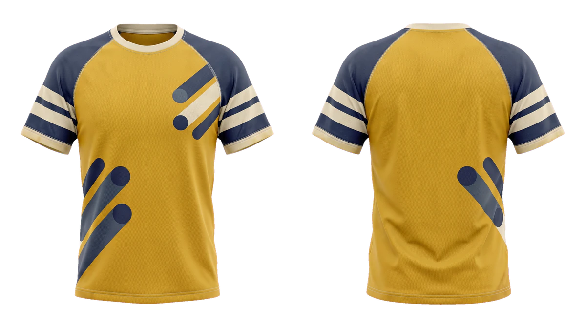 Mustard Navy Relay Soccer Jersey design