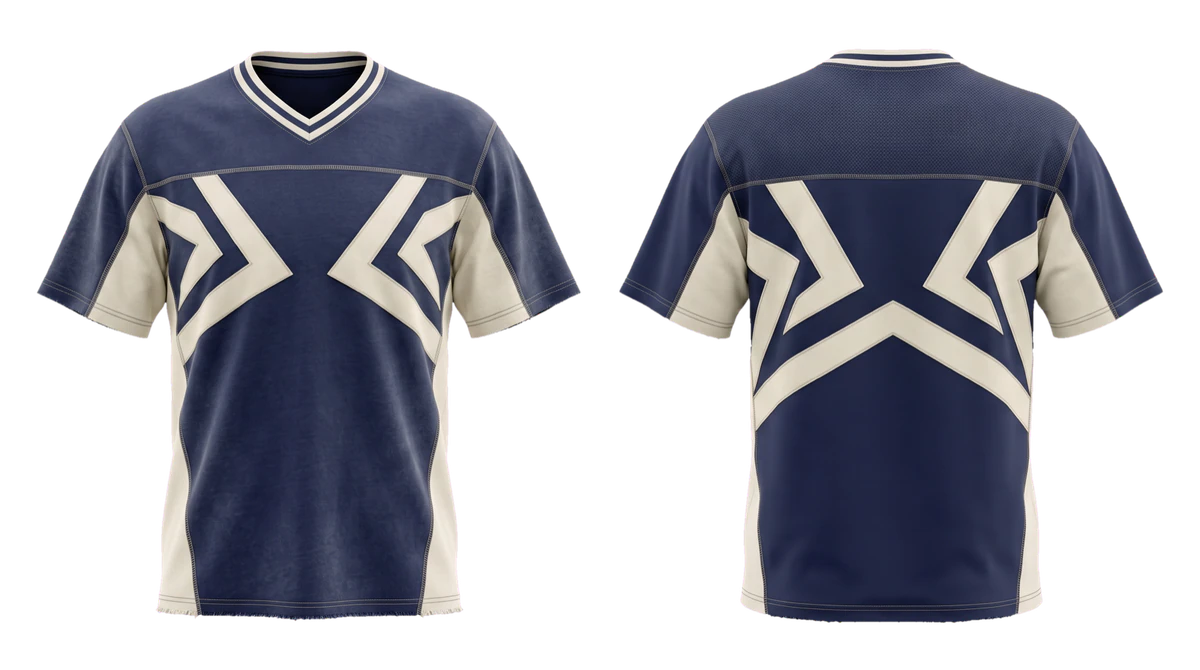 Navy Panel Jersey T-shirt design