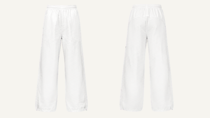 Nylon Track Pants — True White Raw Denim Rinse design