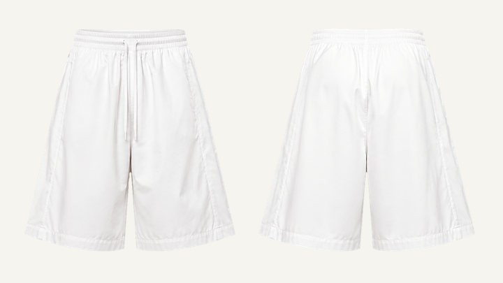 Nylon Track Shorts — True White Clean Reactive Solid design