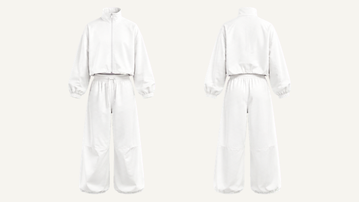 Nylon Tracksuit — True White Enzyme Soft Wash design
