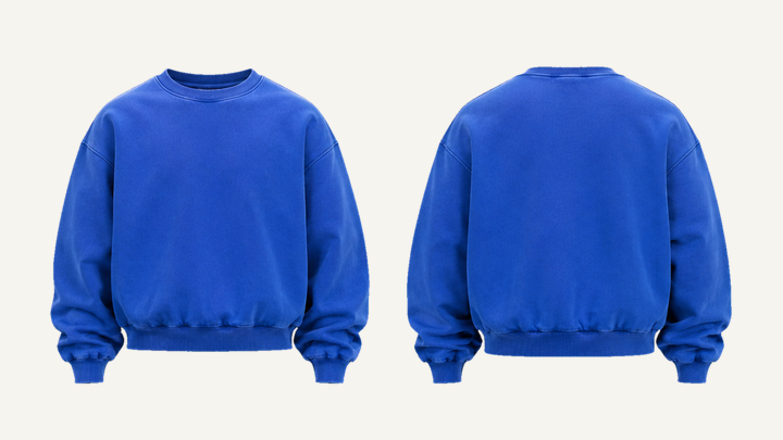 Oversized Crewneck Sweatshirt — Cobalt HSL Master Pigment Dyed design