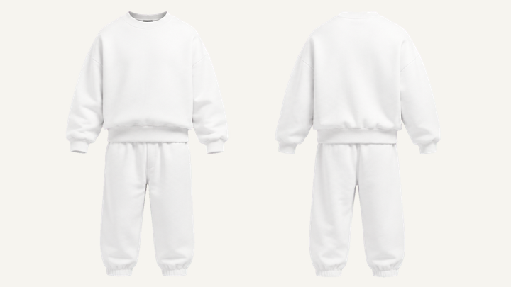 Oversized Crewneck Sweatshirt — True White Clean Reactive Solid design