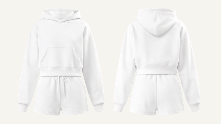 Oversized Pullover Hoodie — True White Clean Reactive Solid design