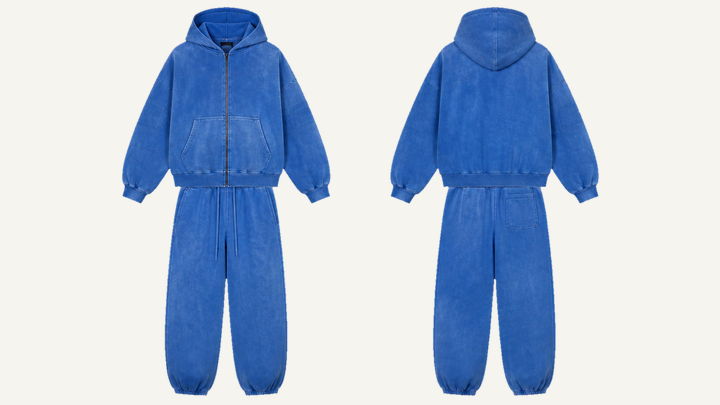 Oversized Zip Hoodie — Cobalt HSL Master Tonal Wave Wash design