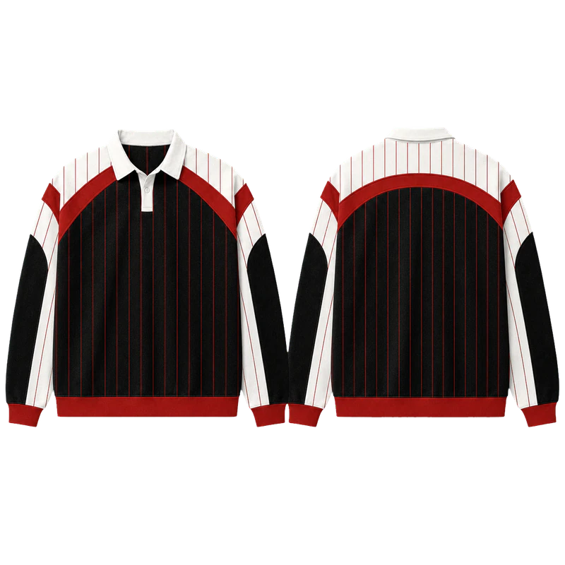 Pinstripe baseball polo design
