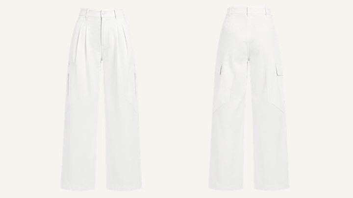 Pleated Wide Trousers — True White Enzyme Soft Wash design