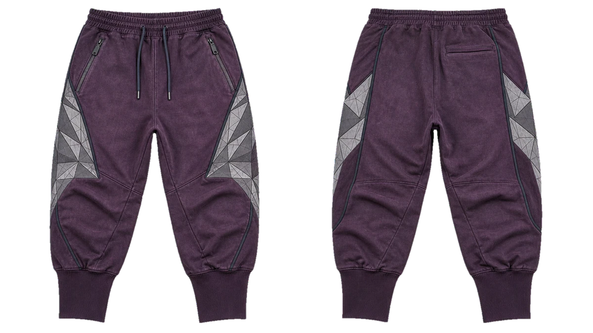 Plum Silver Apex Three-Quarter Joggers design
