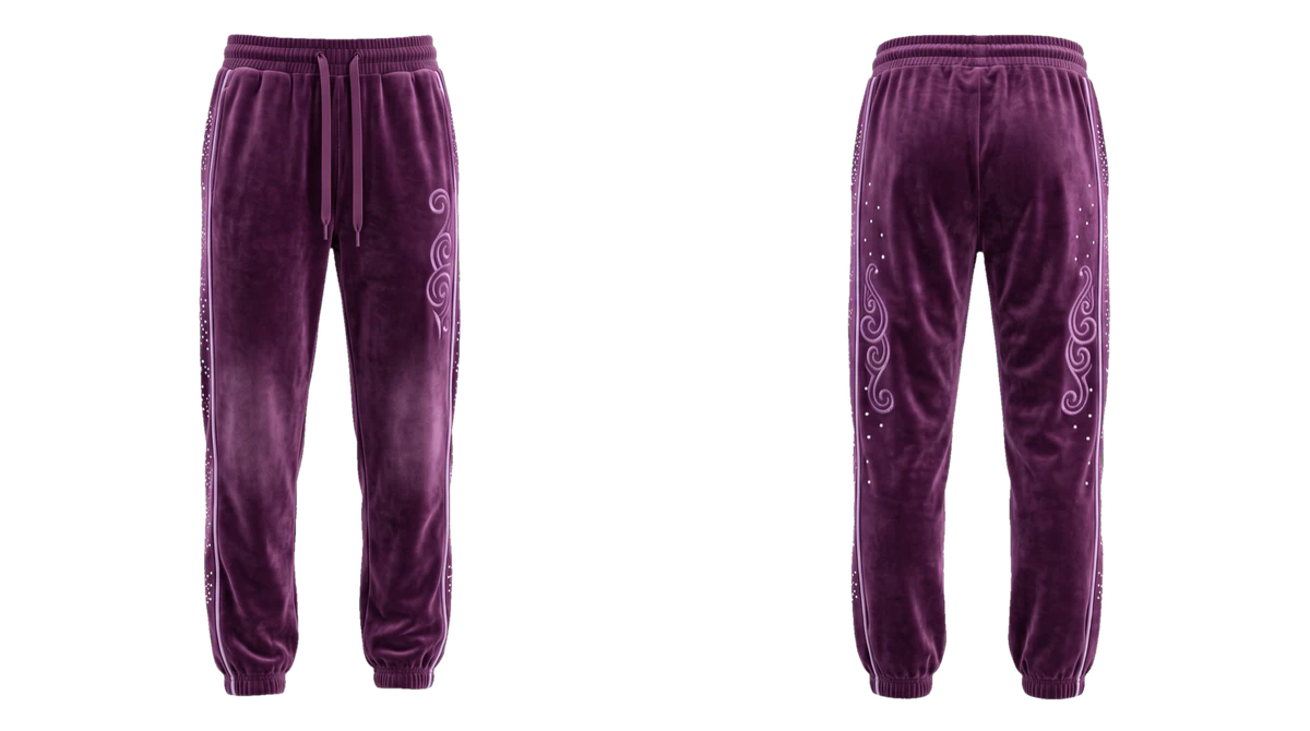 Plum Velour Joggers design