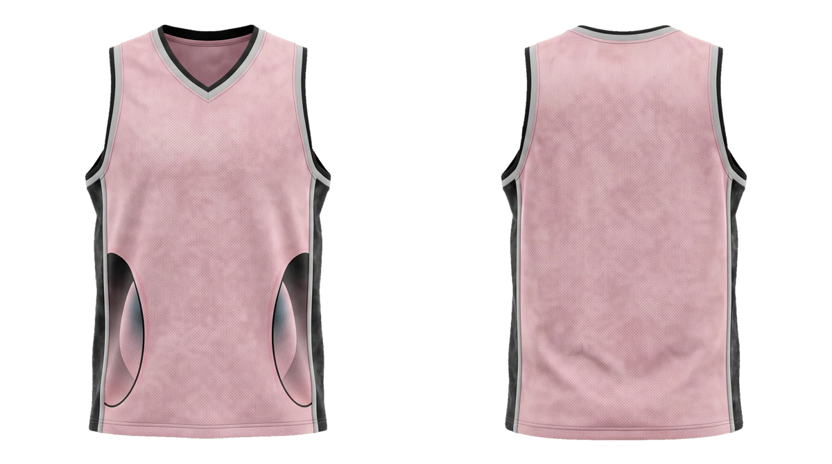 Powder Pink Black Mirage Basketball Jersey design