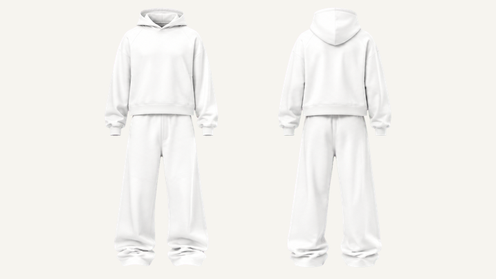 Pullover Hoodie and Sweatpants Set — True White Enzyme Soft Wash design
