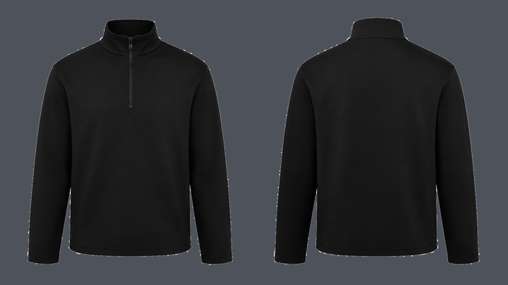 Quarter-Zip Travel Top — True Black design