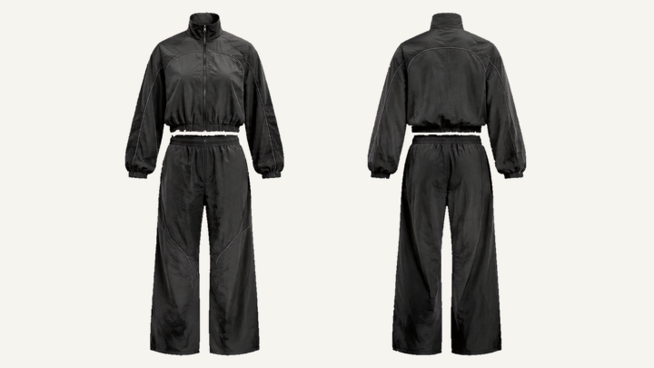 Racing Jacket and Pants Set — True Black Sun and Seam Fade design