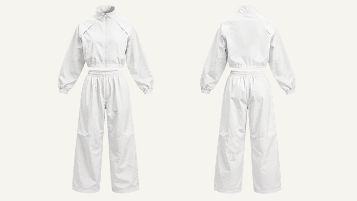 Racing Jacket and Pants Set — True White Brushed Soft Finish design