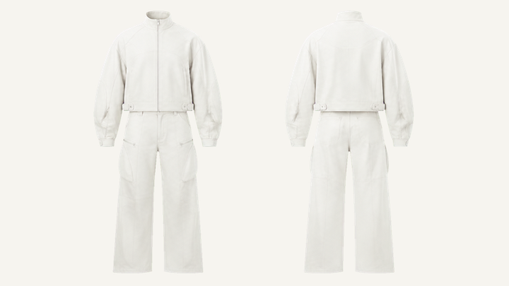 Racing Jacket — True White Matte Panel Wash design