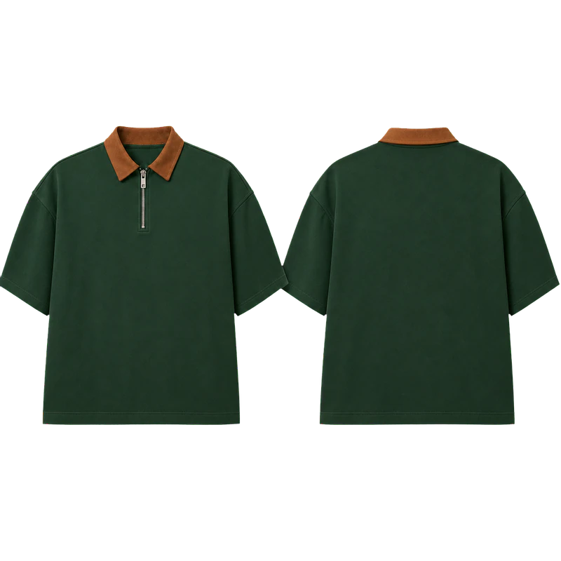 Racing quarter-zip polo design