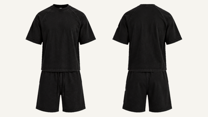 Raglan-sleeve T-Shirt — True Black Stone Wash design