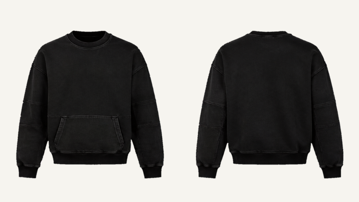 Regular Crewneck Sweatshirt — True Black Stone Wash design