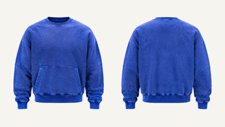 Regular Crewneck Sweatshirt — Cobalt HSL Master Tonal Mineral Wash design