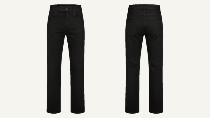 Regular Straight Jeans — True Black Raw Denim Rinse design
