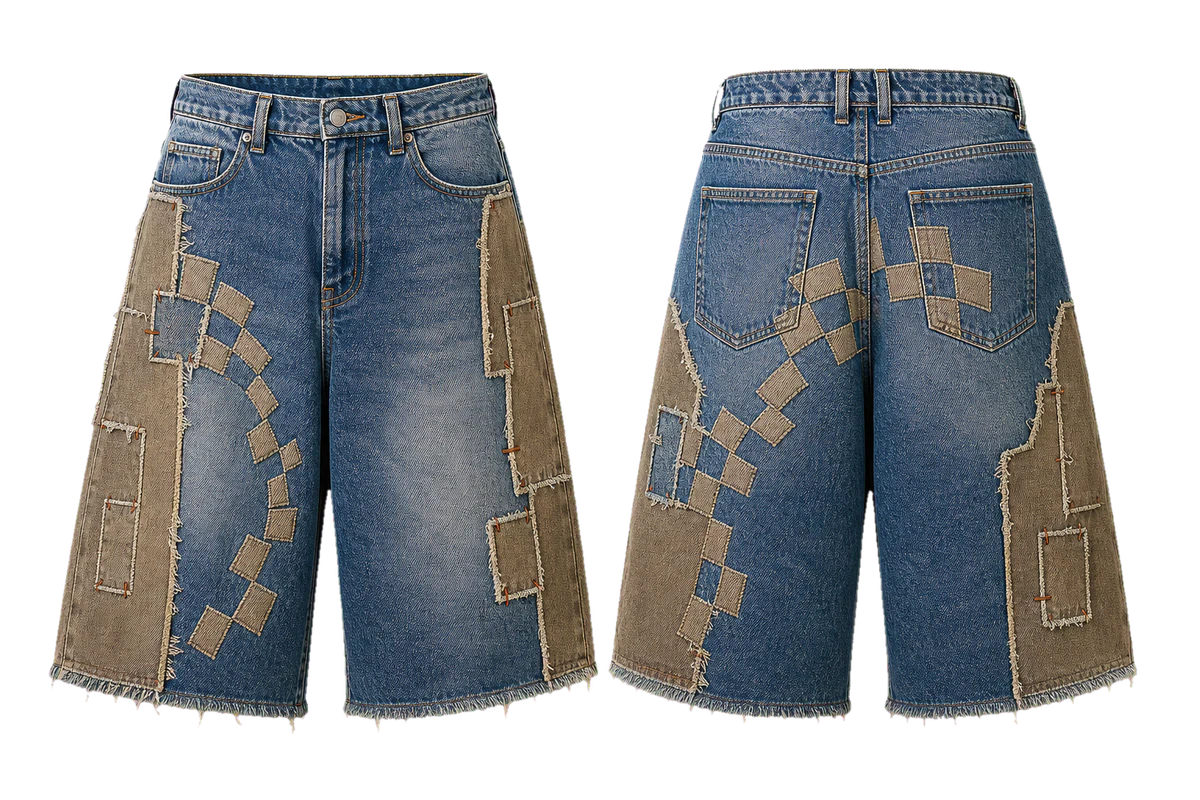 Repairline denim jorts design